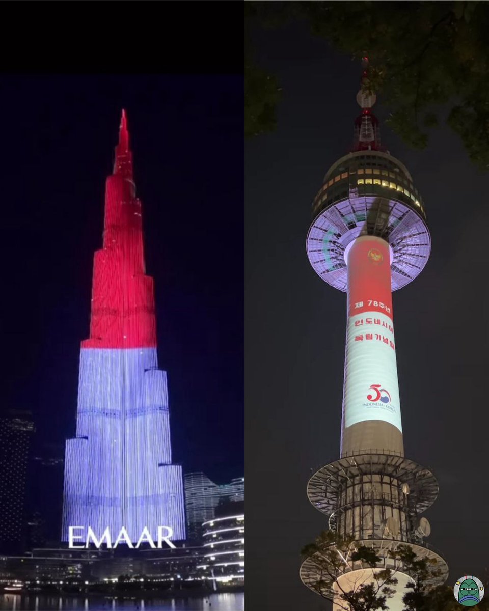 💚 bukan editan

Burj Khalifa (dubai) &amp; Namsan Tower (korea selatan) spesial kemerdekaan Indonesia 🥺😍😍