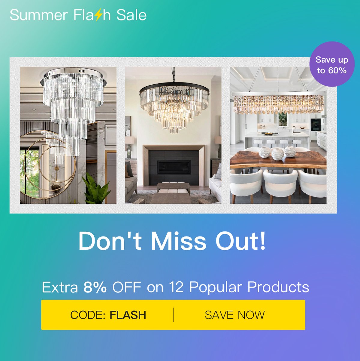 SofaryLighting's tweet image. ✨Don't Miss Out The Summer Flash Sale✨
Use the Code FLASH to save up to 60% Off on 12 Popular Products😍!
Shop Now👇: sofary.com/collections/fl…
#sofary #mysofary #homedecor #crystallighting #interiordesign #lightingfixture #homelighting #chandelier #lightingideas #flashsale