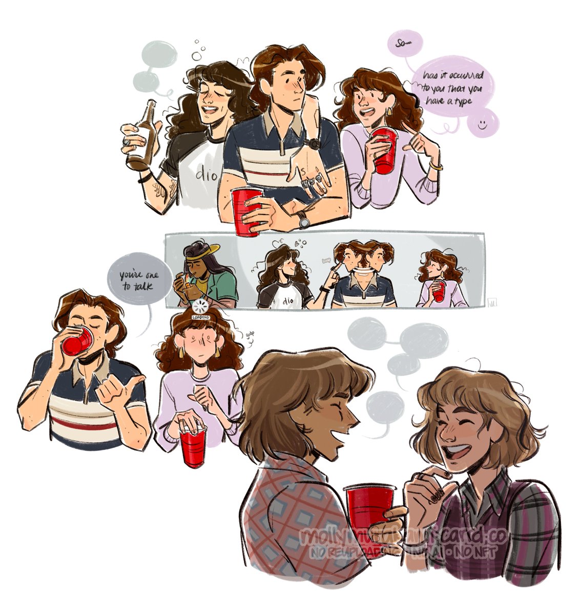 cheers to whatever mess these six have going on 🍻 #steddie #ronance #jancy