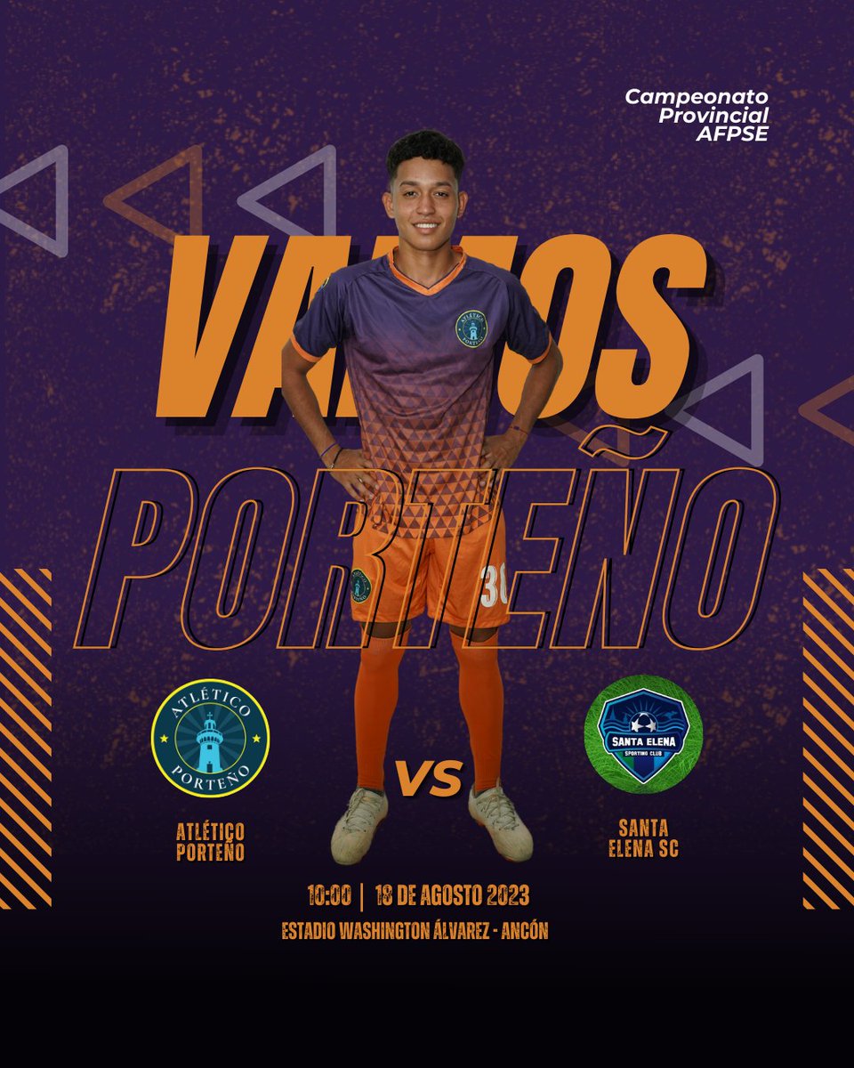 ¡Vamos #ConCorazónPorteño desde el primer pase!

Mañana disputaremos el 3er lugar del Campeonato Provincial de 2da Categoría, rumbo al Ascenso Nacional 2023.
¡ #VamosPorteños a darlo todo en la cancha!

🆚 #SantaEleneaSC 
🏟 Washington Alvarez (Ancón)
⏰ 10h00