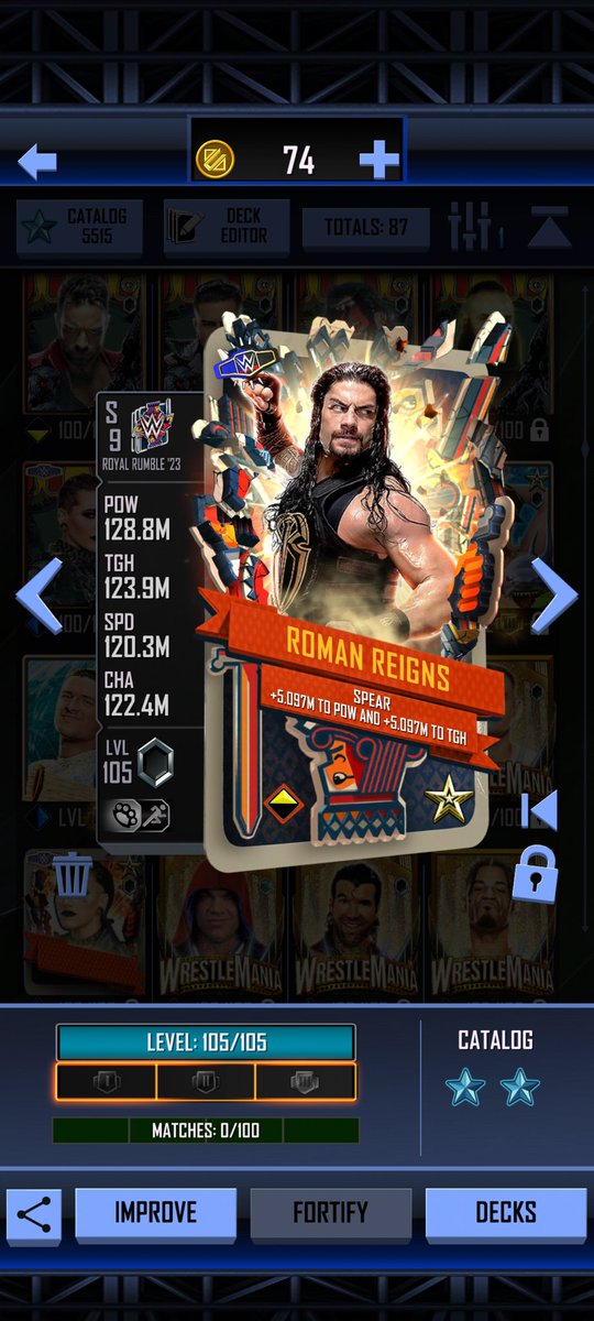 AdHDGamerDude's tweet photo. @WWESuperCard 'Ultimate' Reigns with 'RR23' which works way too well. https://t.co/qofte4VXOK