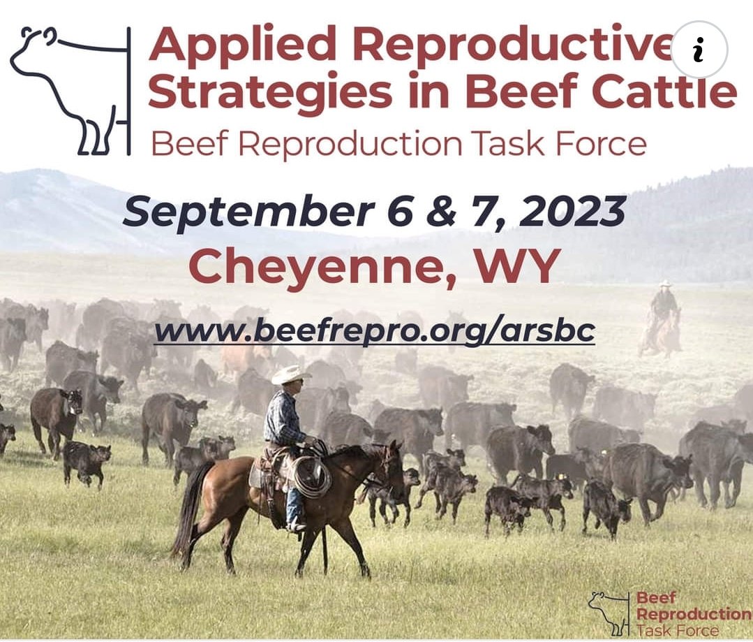 Beef Reproduction Task Force (@beef_repro) on Twitter photo Tomorrow is the last day for early registration and special hotel prices for the 2023 ARSBC in <a href="/CheyenneWY/">Visit Cheyenne, WY 🤠</a>. Don't miss out!!
beefrepro.org/arsbc Tomorrow is the last day for early registration and special hotel prices for the 2023 ARSBC in <a href="/CheyenneWY/">Visit Cheyenne, WY 🤠</a>. Don't miss out!!
beefrepro.org/arsbc