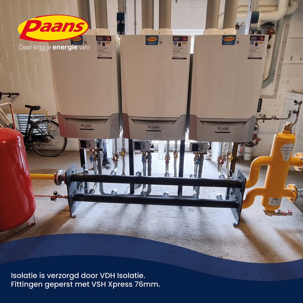 PaansBedrijven's tweet image. Project Boekweitland te Soest 🛠️

Wij hebben in dit ketelhuis twee staande Remeha cv-ketels van elk 160KW vervangen voor een cascade-opstelling met drie Remeha Quinta Ace cv ketels van elk 115KW 💪🏼 @SpirotechUK 

#spirotech #cascadeopstelling #installatie #ketelhuis #project