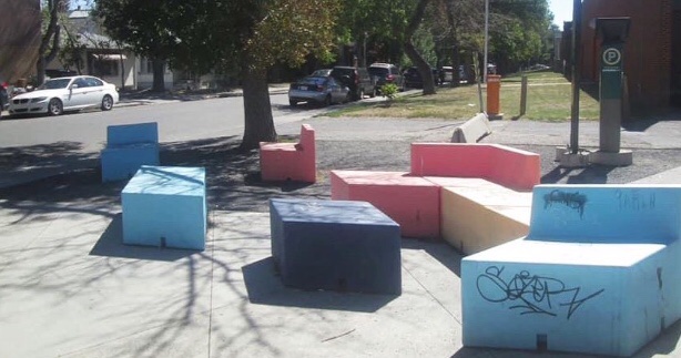 Sitting area on 17th Ave. #yyc #calgary #17thave #benches #seats