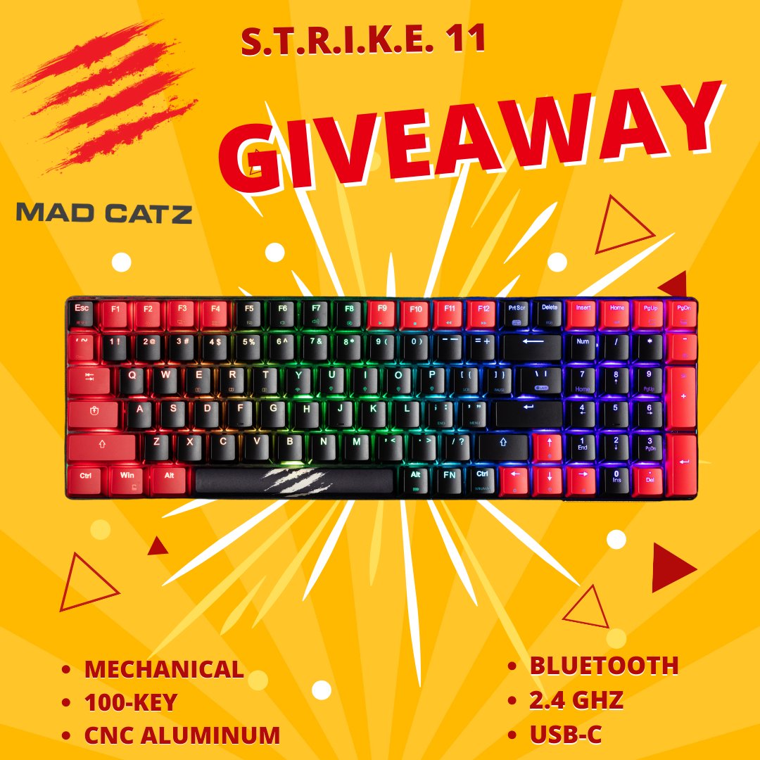 You asked for it, and here it is... 
🎉 #GIVEAWAYALERT! 🎉
📢 Attention Gamerz: It's #giveawaytime 
🎁: S.T.R.I.K.E. 11  
How to enter 👇
💗 LIKE this post
👥 Mention 3 friends
🔗 Enter 👉 loom.ly/Lv2zJ9E
🔥 GLHF!! 
#MadCatz #Giveaway #MadCatz