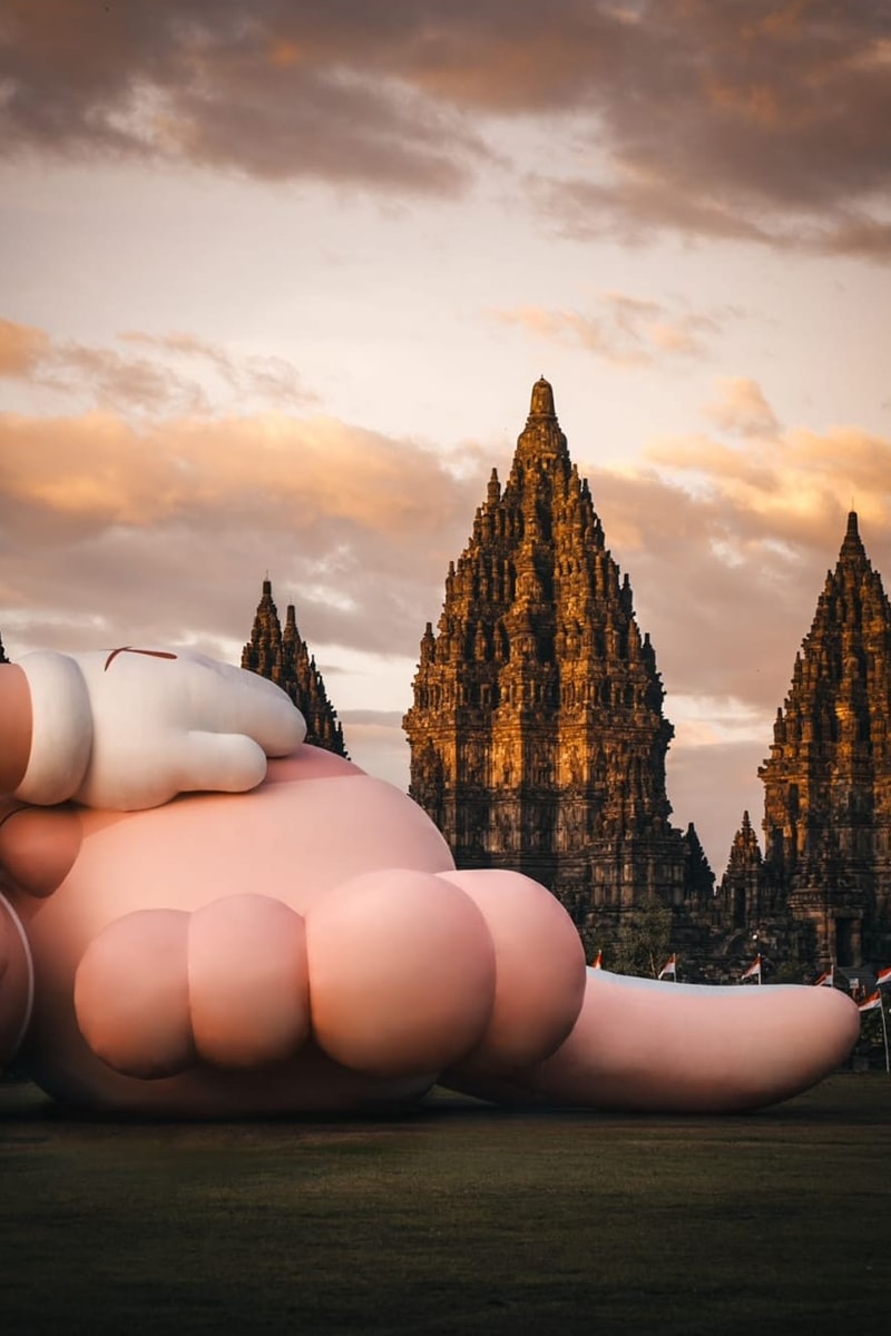 ‘KAWS:HOLIDAY’ lays beside Indonesia’s ancient Prambanan Temple
