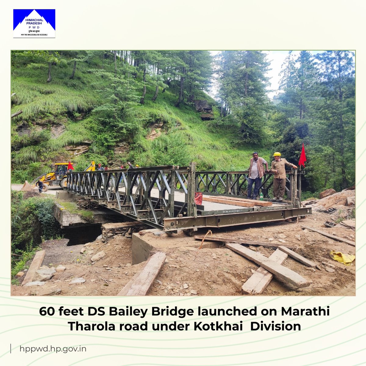 PWD125810's tweet image. 60 feet DS Bailey Bridge launched on Marathi Tharola road under HPPWD Kotkhai  Division Rohru Circle
.
.
.
.
#HPPWD #hppwdworks #roadconstruction #Rohrupwd #roadupdate #himachalroadupdate #rohru #kotkhai