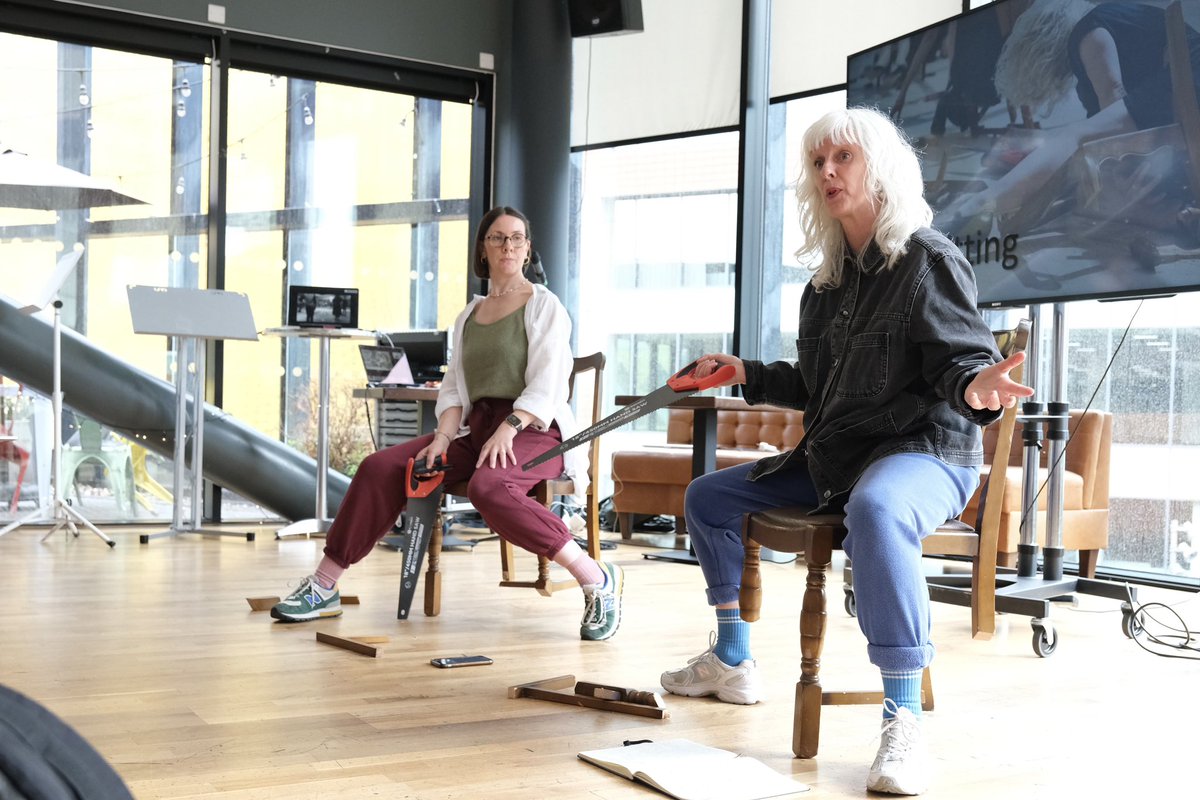 DrRachelRP's tweet photo. ‘Agency and Awakening…’ a performance presentation by Lisa Kendall and Rachel R-P exploring the score of #astringsection by @RecklessSleeper at the #performingscores conference hosted by @McrSchArt_PRG at @HOME_mcr July 2023. Photos by Simon Marshall @LBUArtsResearch https://t.co/y1SINC6i1z