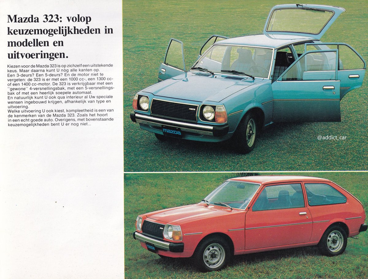 こまページ The first Mazda 323 (called Familia in Japan) was a step towards a