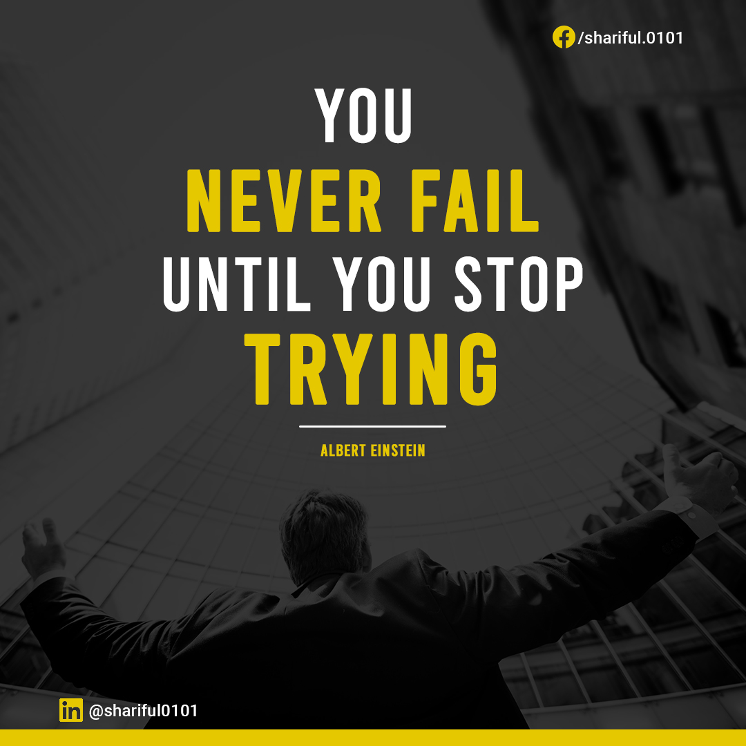 shariful_0101's tweet photo. You Never Fail Until You Stop Trying.
-Albert Einstein

#success #SuccessMindset #Motivation #TheLulosShow jihyo #SkylosFairLaunch https://t.co/CzyuZLm2Sp