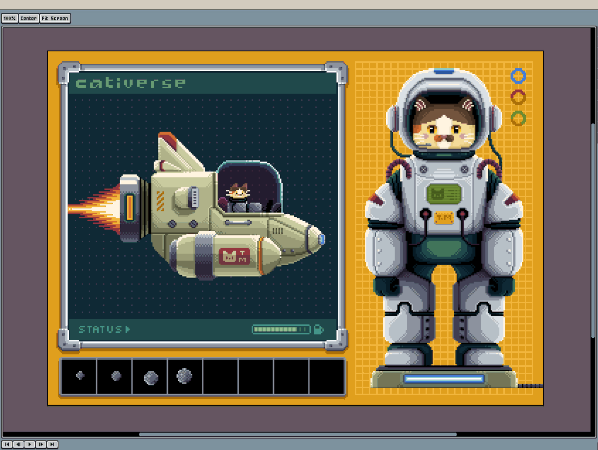 Day 3 : Animation process.
😺🤖🚀🛰️👩‍🚀🪐
#pixelart