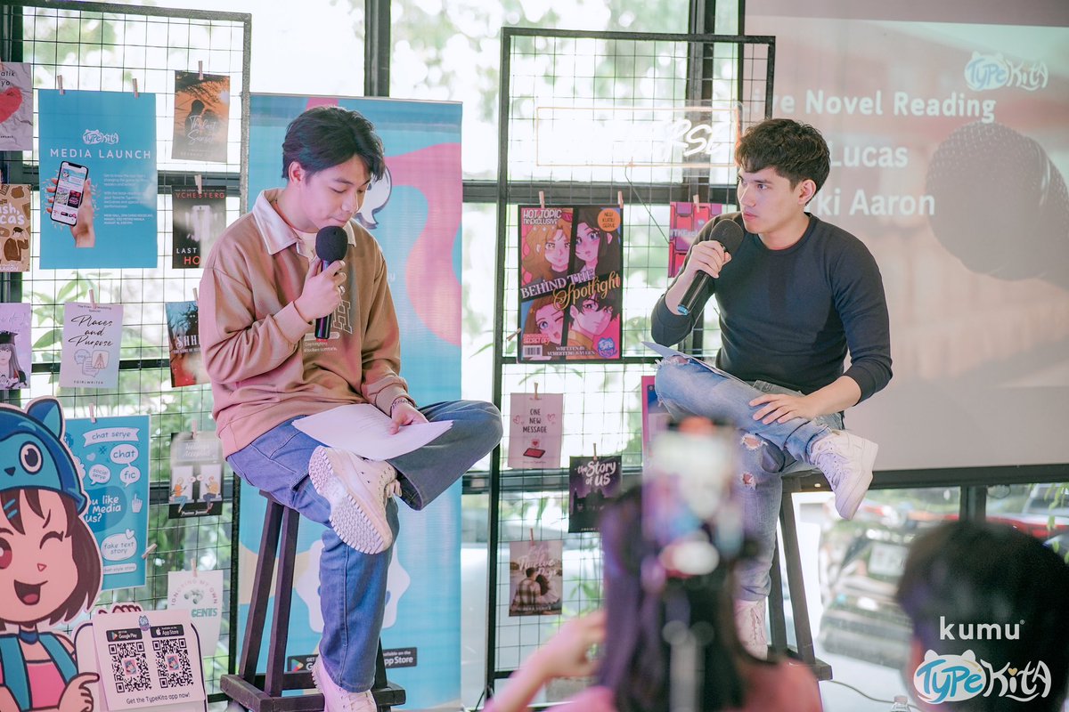 TypeKitaPH's tweet photo. Media Launch of #TypeKitaPH- The first app for Pinoy readers and writers! We had a fun and informative session of introducing the app's features. We had live novel readings of our Exclusive TypeKita stories by three young stars, Nour Hoosmand, Ian Pangilinan and Benedix Ramos! https://t.co/u7BUPNvjav