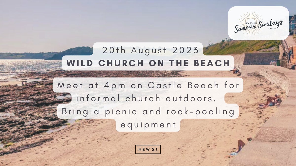 There is NO SERVICE AT ALL SAINTS this Sunday, instead we'll be enjoying WILD CHURCH on the beach! Come and join us at Castle Beach. Bring a picnic and rock-pooling equipment.🦀 

See you there!