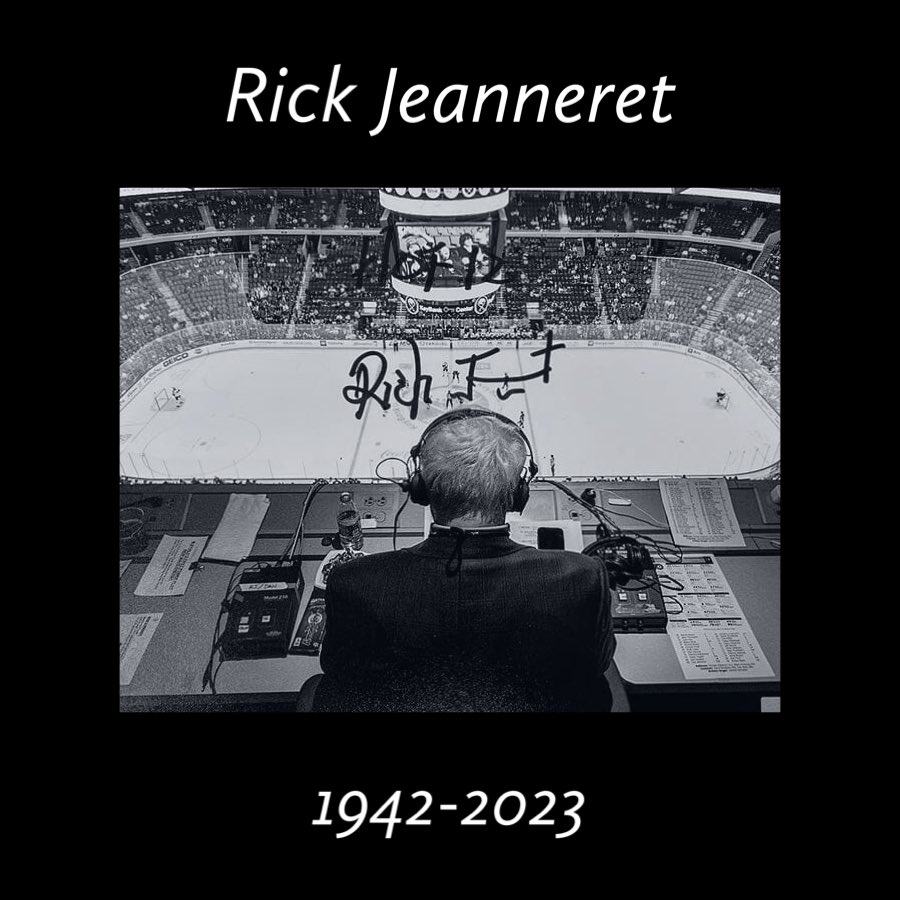 It comes with great sadness to hear about the passing of hockey legend Rick Jeanneret. Thank you for bringing the love for hockey into our homes and into our hearts.
