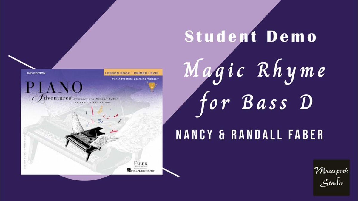 musespeakstudio's tweet image. From the video archives, check out my student&apos;s performance of Magic Rhyme for Bass D by the Fabers. It&apos;s from Piano Adventures Primer Lesson Book. Enjoy!

buff.ly/3Ozqx5w #pianoadventures #pianolessons #pianolessonsforbeginners