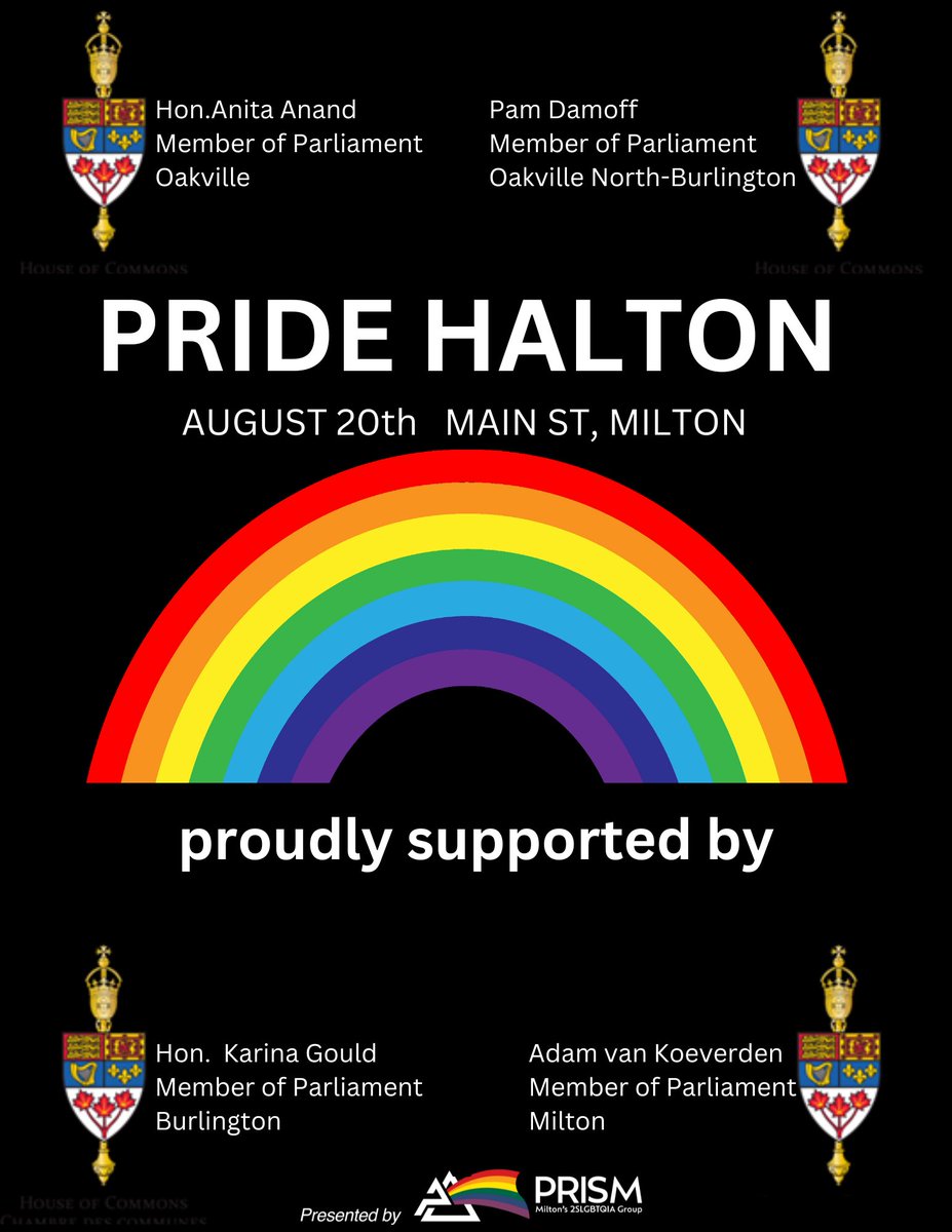 I can’t believe it’s almost here!! The first ever Pride Halton Pride parade is taking place on Sunday , Main St, Milton at 2pm!! Come and support us !
