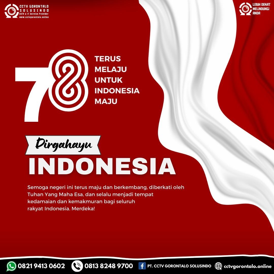 civsetiaaadi's tweet photo. Segenap Keluarga Besar PT. CCTV GORONTALO SOLUSINDO mengucapkan "Dirgahayu Republik Indonesia ke-78" 

Saatnya merayakan semangat kebangsaan dan kemerdekaan yang tak ternilai. Semoga Indonesia semakin kuat, maju, dan bersatu. Merdeka!

Terus Melaju Untuk Indonesia Maju!

#HUTRi https://t.co/9dVCVo402e