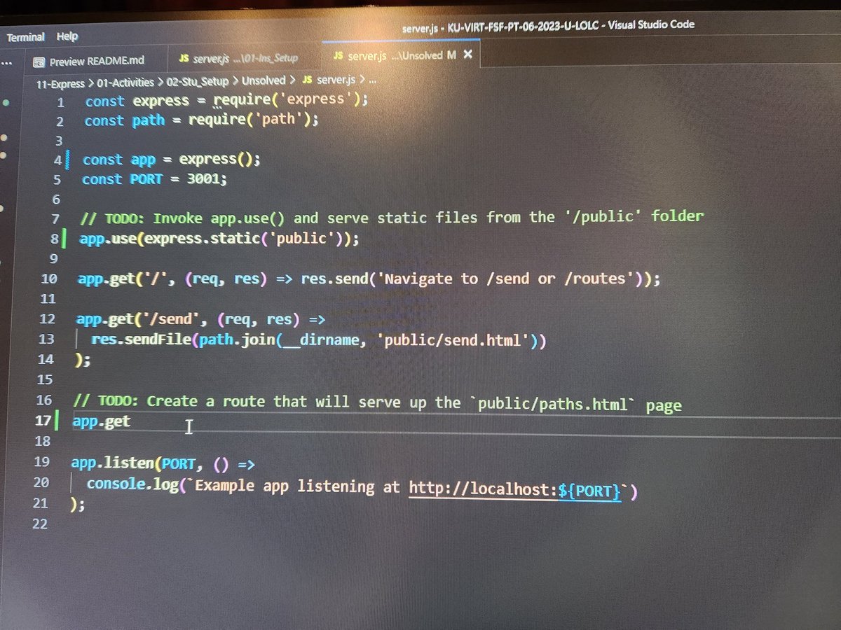 CoderSarah722's tweet image. Started express.js tonight after finishing OOP