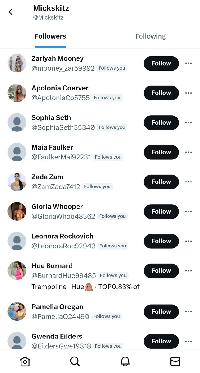 Mickskitz's tweet photo. @elonmusk how is it im getting more bots following me than ever? https://t.co/WEyqpIwDju