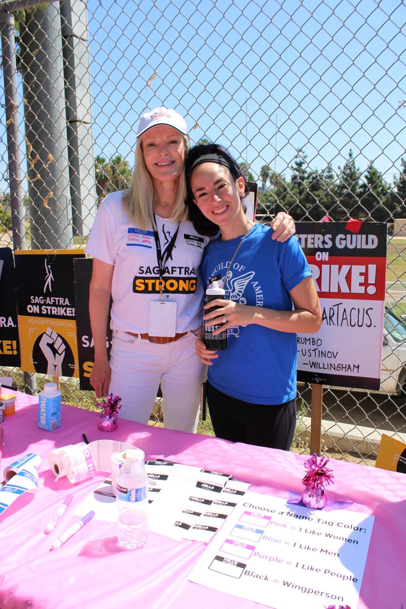 sagaftra's tweet photo. Thank you to all of the Los Angeles #SagAftraMembers and #WGAmembers who came out to the #SagAftraStrike and #WGAstrike picket lines today! https://t.co/qiFF3J00uN