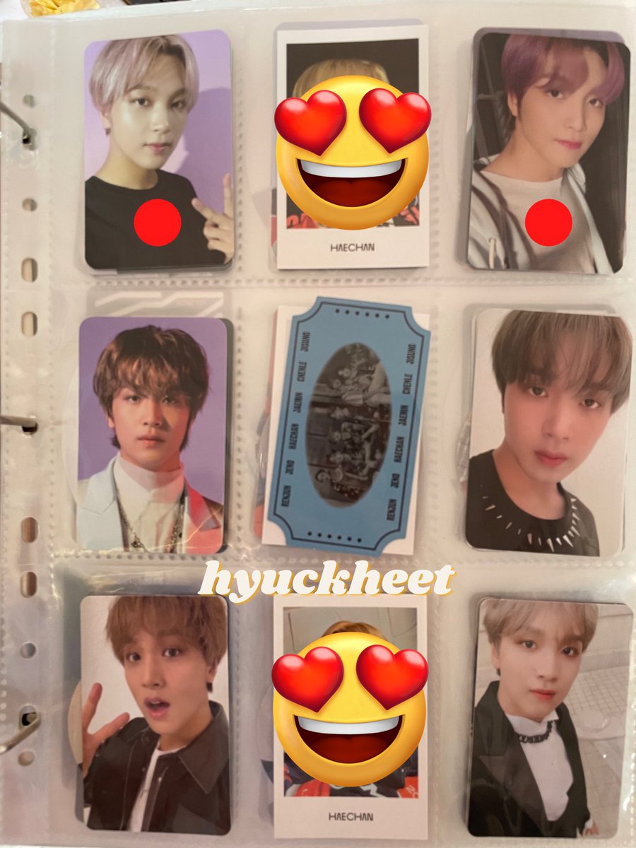 hyuckheet's tweet photo. wts photocard haechan dan member lain
each poca 10k, original dari album/merch official..
boleh dm kalo mau liat condi bisa co oren juga

nct pc haechan johnny taeil mark https://t.co/tQa6wgEb9L