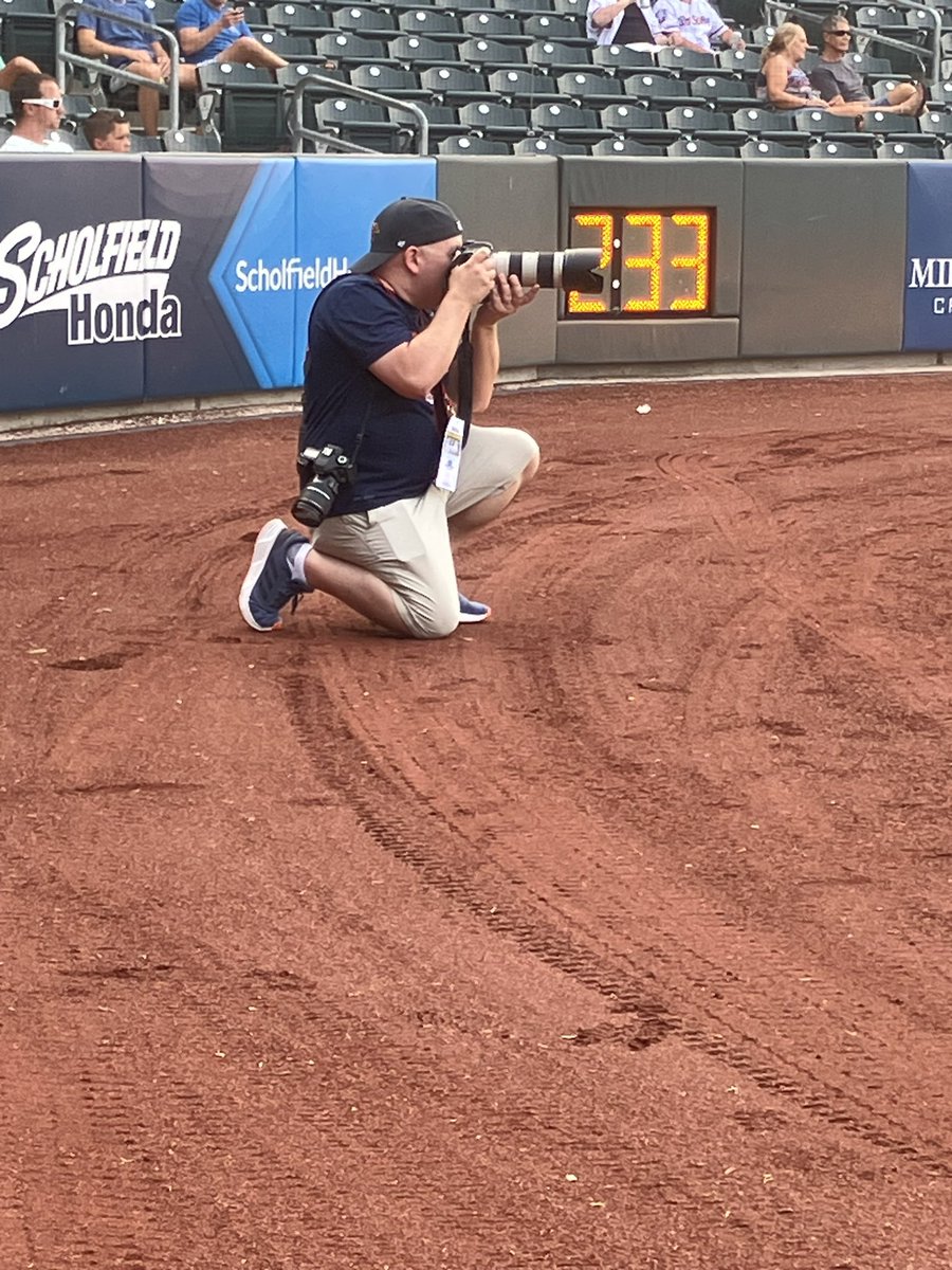 Photogs prefer to be on the back end of the lens, but props to my son for capturing this tonight at the <a href="/WindSurgeICT/">Wichita Wind Surge</a> game.