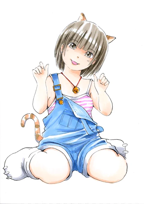 #アナログ絵うちの子です(=゜ω゜)ノ 