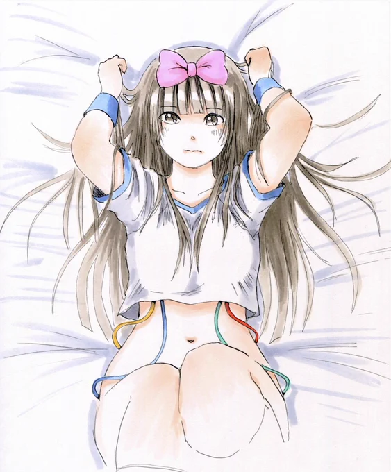 #アナログ絵うちの子です(=゜ω゜)ノ 