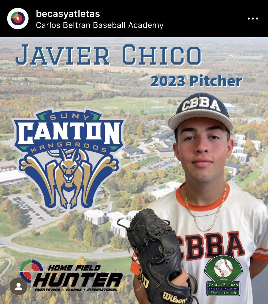 Congrats to 2023 Pitcher Javier Chico for his commitment with <a href="/CantonRoos/">SUNY Canton Baseball</a> <a href="/RoosBaseball/">SUNY Canton Baseball</a> <a href="/SUNYCantonNews/">SUNY Canton</a>