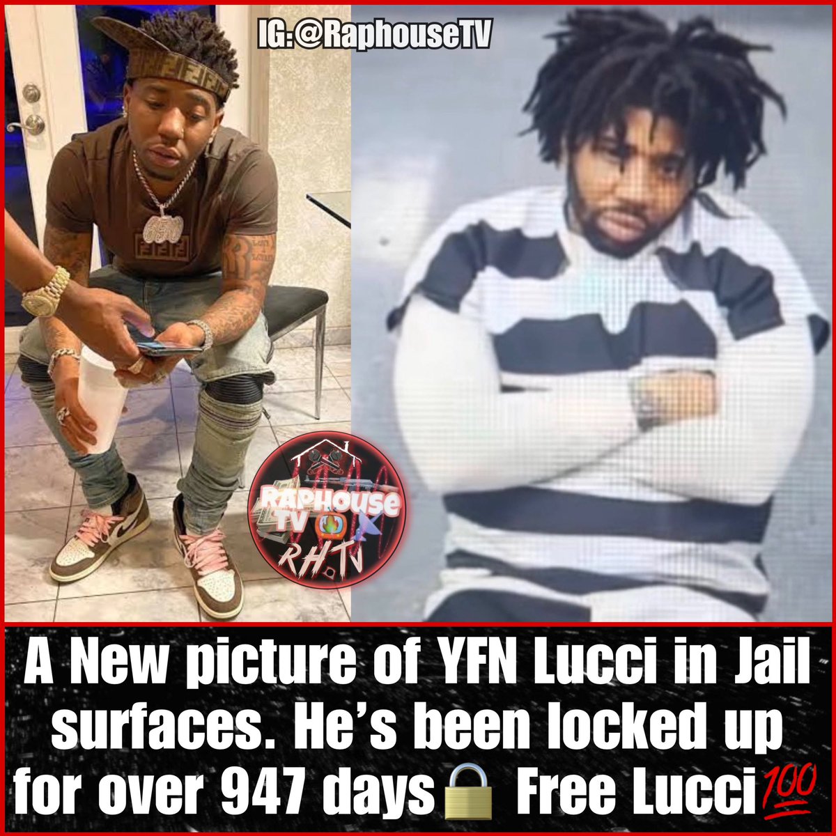 A New picture of YN Lucci in Jail surfaces. He's been locked up for almost over 947 days👀⛓️ Free Him.