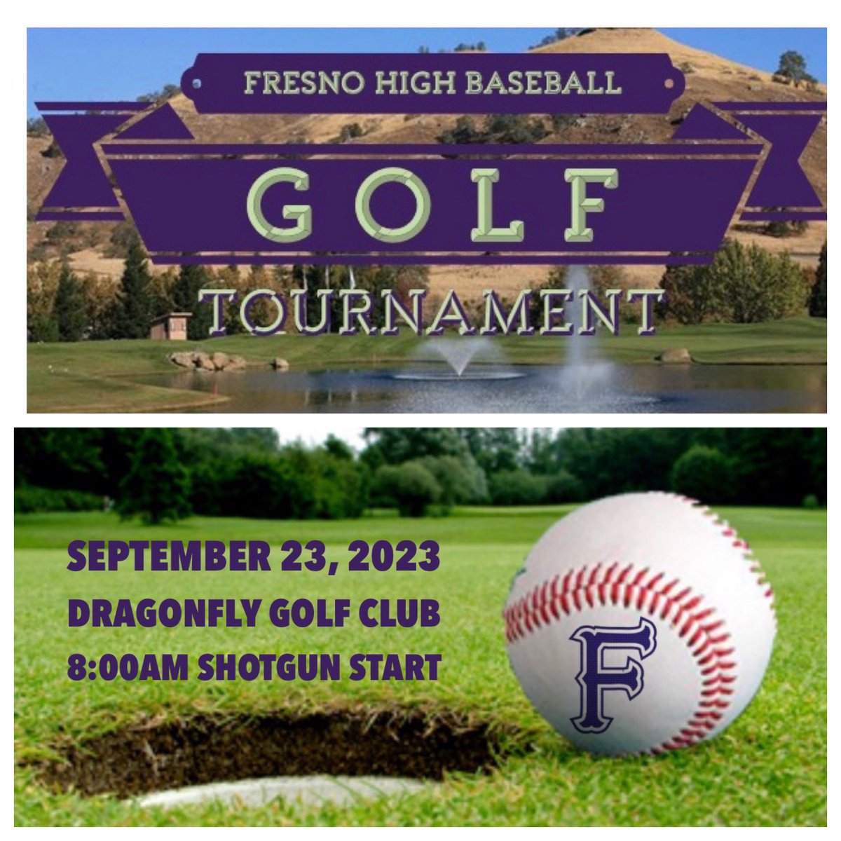 fresnobaseball's tweet photo. The 11th Annual Fresno High Baseball Golf Tournament is right around the corner! Players, tee sponsors, and raffle prizes are needed! It is filling up fast and sells out each year! Message us here to get involved! https://t.co/lI96eAR360