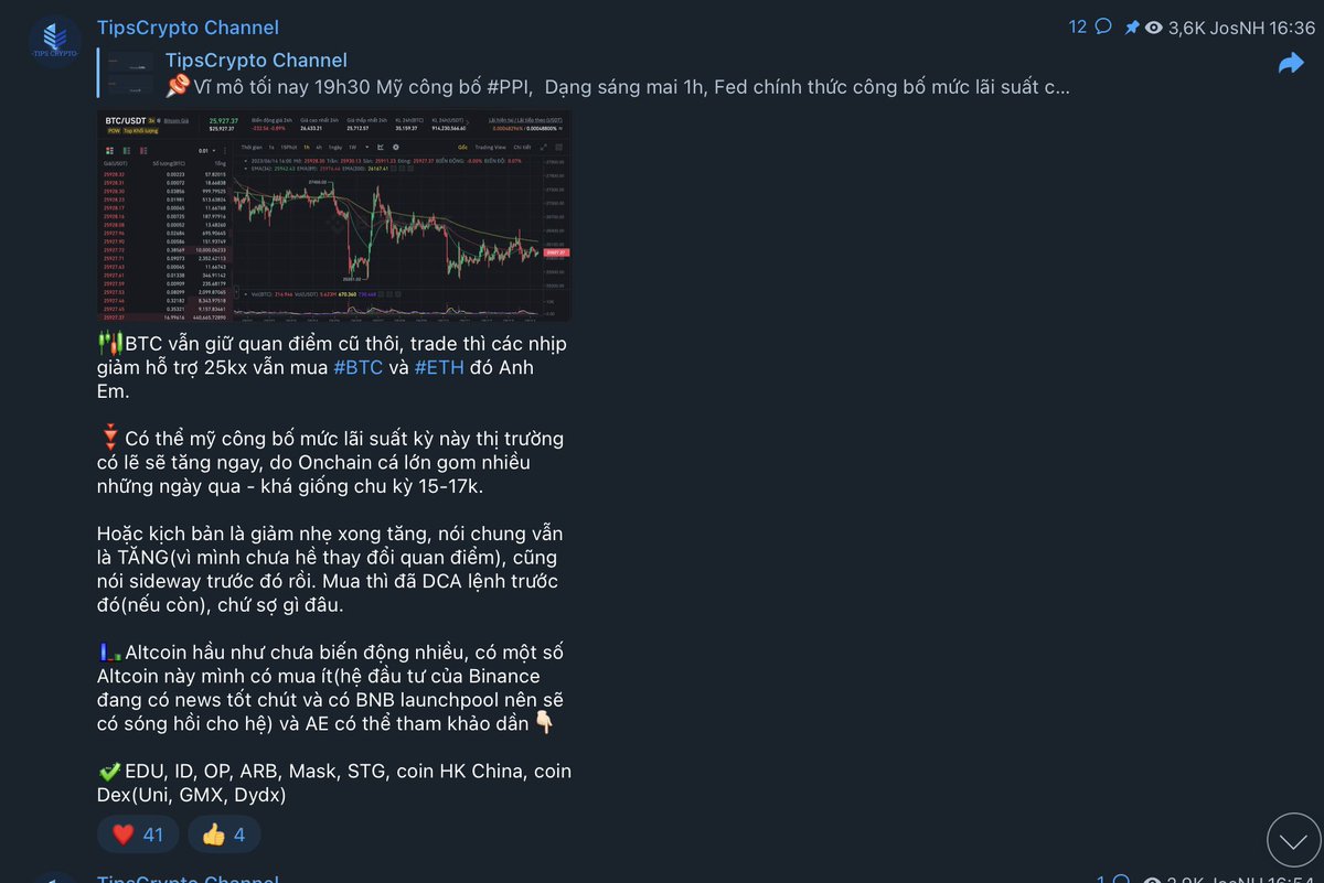josnhathuy's tweet photo. Chưa bao giờ mình thay đổi quan điểm về nhận định $BTC mà phán 2 chiều(có plan ngắn - trung và dài hạn)
Anh Em xem lại các Plan cũ còn nguyên, clip phân tích vẫn còn(fail không hề Xoá).
Nhịp thị trường giảm AE ăn rất nhiều coin ngược sóng(cộng đồng vài k mem ai qua mùa trước và cả #Luna, #Ftx sụp đổ thì biết thôi)

#BTC mình hay update hằng ngày vì AE hay trade và nhờ cập nhật thường xuyên, nên nó chỉ tương đối - sai mình sẽ nhận,
Còn Plan Trung hạn AE xem lại BTC vùng 20kx nhận định DUMP 17kx(và sau đó thì sao)
vùng 15-17k call mua lên tận 20kx - 31kx(và sau đó thì sao)
Vùng gần đây nhất 24-25kx call mua BTC ETh và một số altcoin layer2($OP ăn 80%, ARb cũng 30 40% là ít à?) sau đó BTC lên 31kx(và sau đó thì như thế nào)

Cộng đồng mình hiểu có nhiều Mem mới, sai chửi sm luôn. Nhưng khi đúng thì họ cho rằng thằng này may mắn. Nên nhận định theo Admin thì cũng chỉ là quan điểm của một người đầu tư và AE tham khảo thêm thôi.
Ăn kèo full vài tháng không thu phí(trong khi thị trường ảm đạm, ít người dám call) - chẳng lẽ phải tìm lại Show ra thì đúng là buồn cười - chẳng có ý nghĩa gì với mình.

Chia sẻ trên đây vì đêm qua có Plan BTC cho AE sâu nhất sóng ngắn là 26k8(nhưng hiện đang là 26k4),nhiều ông vô chửi quá, fake #DUMP hay không thì chart nó trả lời thôi, chứ nếu mình SAI sóng trung hạn thì mình nhận sai - nhưng miễn sao không call AE allin hay đánh FT chia mất tài sản nhiều. 
Thị trường DUMP ai cũng bị chia tài khoản thôi.

Anh Em chỉ nhìn hào nhoáng hiện tại, lúc KOLs A đúng sóng này thì bảo ông này giỏi - sai thì chửi ngu.
Theo Kol B - tương tự vậy - mà mãi không học được thêm kinh nghiệm và tích luỹ kiến thức thì chịu.
Một số Kol lớn, đúng 1 sóng nhỏ cộng đồng tung hô - sai cũng chỉ 1 time là hết như idol.

Nhưng với Mình việc nhận định Đúng SAI đều chịu trách nhiệm và không im lặng khi SAI.