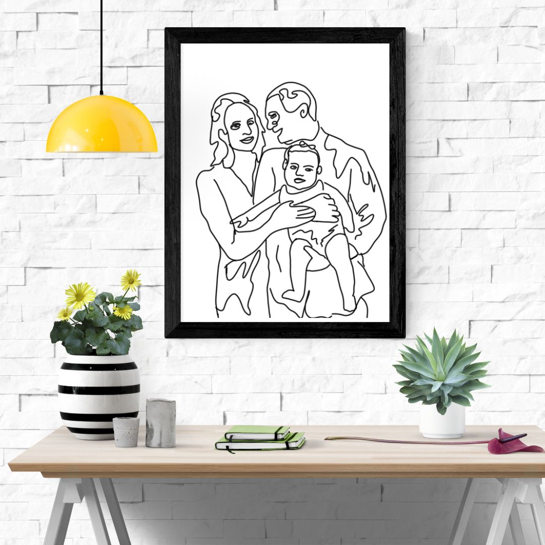 Transform your cherished memories into timeless art! 🎨✨ I specialize in creating exquisite line art family portraits that capture the essence of your loved ones. Let's turn your moments into beautiful masterpieces. DM me to bring your memories to life! #FamilyPortrait