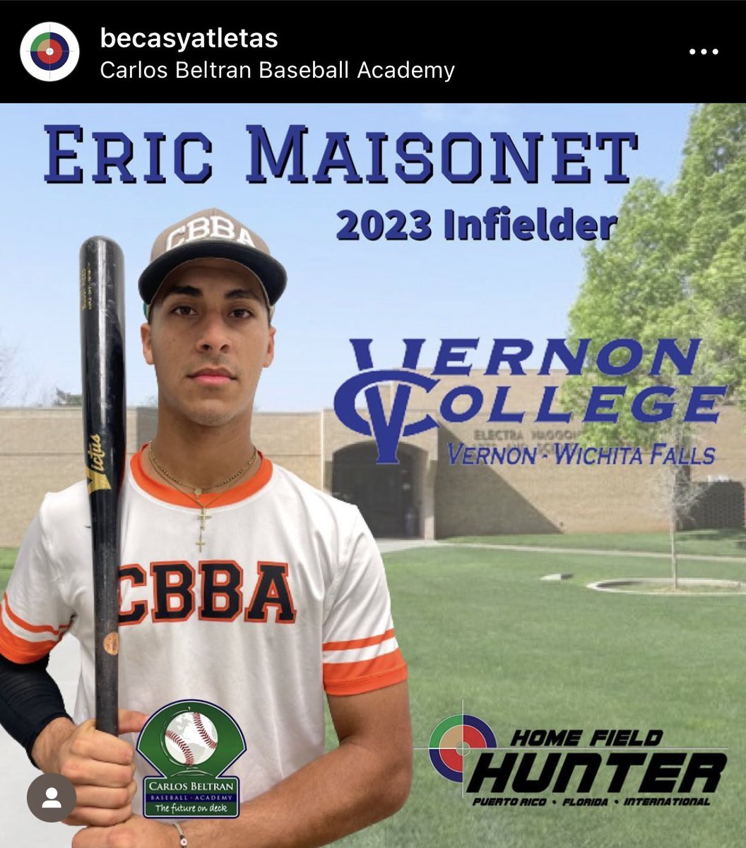 Congrats to 2023 Infielder Eric Maisonet for his commitment with <a href="/VernonCollege/">Vernon College</a> <a href="/Vernon_Baseball/">Vernon College Baseball</a>