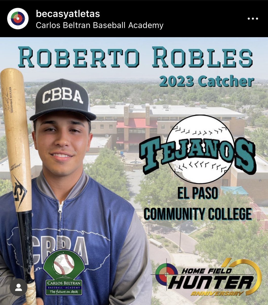 Congrats to 2023 Catcher Roberto Robles for his commitment with <a href="/EPCCbaseball/">El Paso CC Baseball</a> <a href="/EPCCNews/">EPCC</a>