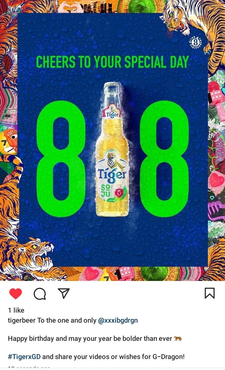 Tigerbeer ig posted FOREVER YOUNG G-DRAGON #HAPPYBIRTHDAYGDRAGON #GDRAGONYEAR35 #지드래곤 @IBGDRGN