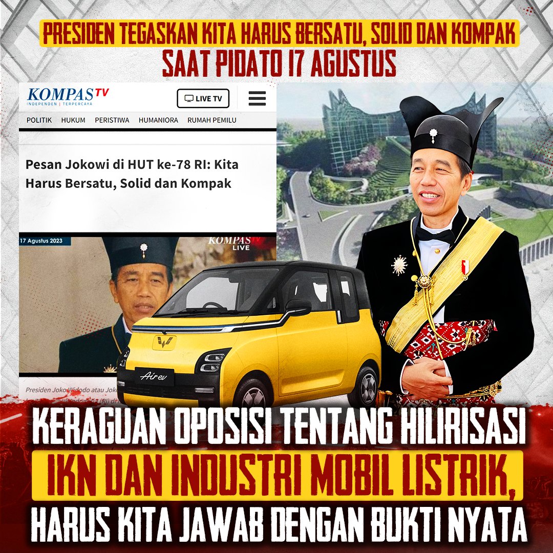 Jokowi Ajak Masyarakat Bersatu, Solid dan Kompak dengan Rencana Kemajuan Bangsa lewat IKN, Hilirisasi &amp; Produksi Mobil Listrik.
Bungkam Para Oposisi saat Pidato HUT RI
Keramas Jawa PSSI Putri Ariani Putusin Seblak Pak BasBerani Sarada Soekarno
#Temblor
#17agustus #benbvolliefde