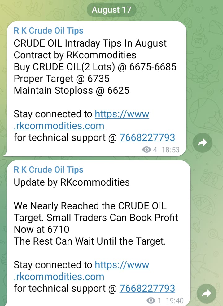 AdityaS67767335's tweet image. Yesterday Performance given by RKcommodities.com 

 Incredible Hits By RKCommodities daily
Dont Waste Time &amp;amp; Call Now For Tomorrow Profit
C/W @9548986129
Stay connected to rkcommodities.com

wa.me/message/FDIVJI…

#mcxtips #freemcxtips #livemcxtips #livemcxnews