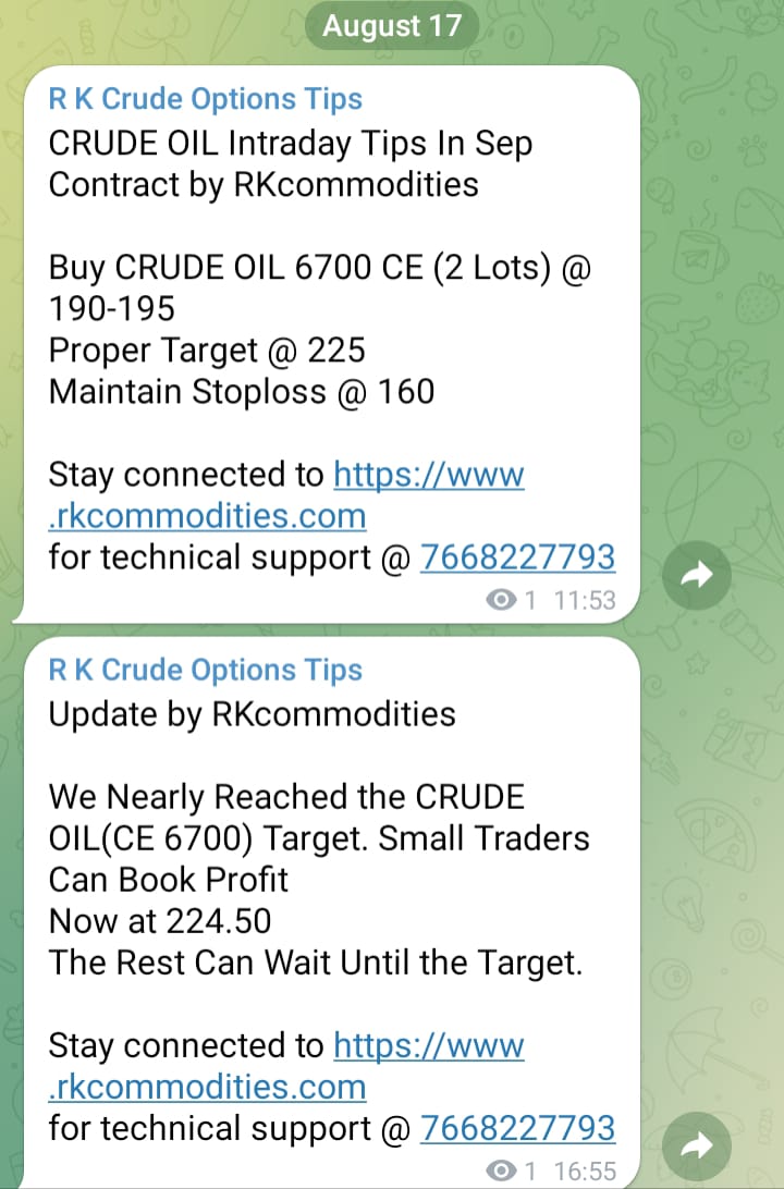 AdityaS67767335's tweet image. Yesterday Performance given by RKcommodities.com 

 Incredible Hits By RKCommodities daily
Dont Waste Time &amp;amp; Call Now For Tomorrow Profit
C/W @9548986129
Stay connected to rkcommodities.com

wa.me/message/FDIVJI…

#mcxtips #freemcxtips #livemcxtips #livemcxnews