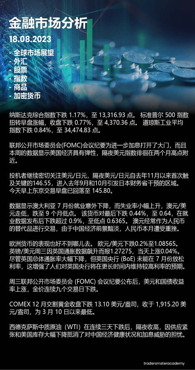 tradersmaster_'s tweet photo. 2023 年 8 月 18 日 - 星期五✨
最新的金融市场回顾🥰

💁‍♀️点击一下链接观看了解更多！🔥
https://t.co/ur6tZCKKlk https://t.co/QjOr2V6SJn