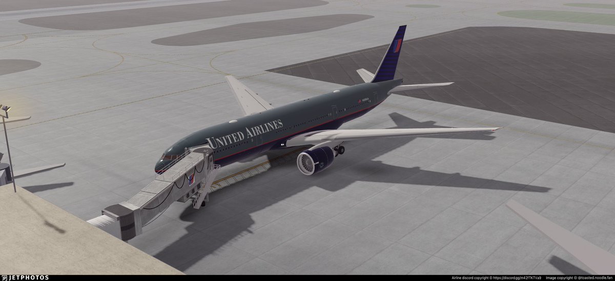 A United Airlines 777-200 sits on the ground at Phoenix, preparing for a flight to Los Angeles on August 31st, 1997.