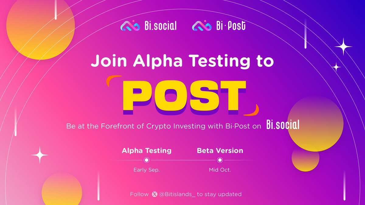 Bitislands_'s tweet photo. 🔥This is a legendary update that will absolutely not disappoint you. A great one for crypto investors!
🔥Click the event link on @Galxe to join Bi·Post Alpha testing!
🔗https://t.co/lhMTde02fP
#BiPost