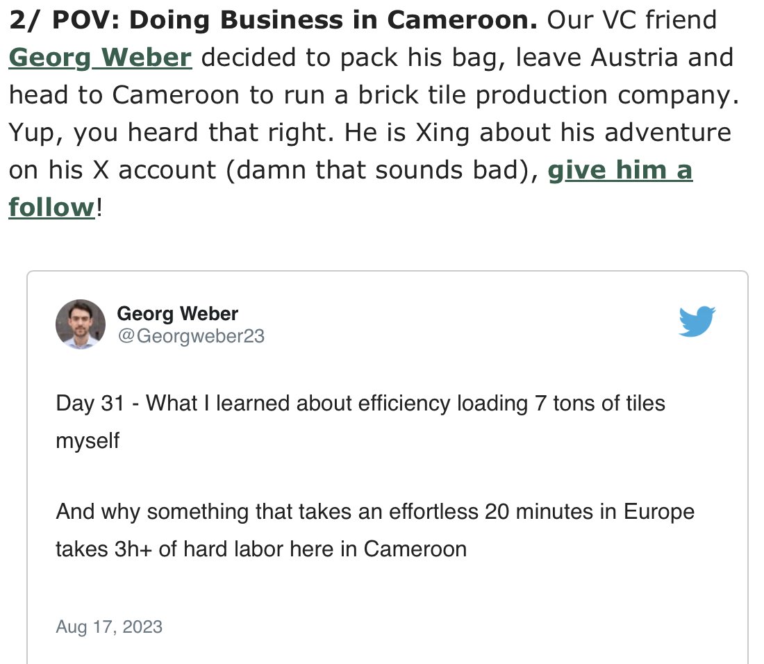 My first newsletter mention 🥰 

Thanks to my good friends and boring biz buddies <a href="/tuleya_/">Sal Solo</a> and <a href="/MartinNemecek_/">Martin Nemeček</a>!

If you love a mix of boring business and VC, then you should definitely subscribe to "Caffein Capitalist"
thecaffeinecapitalist.beehiiv.com/subscribe