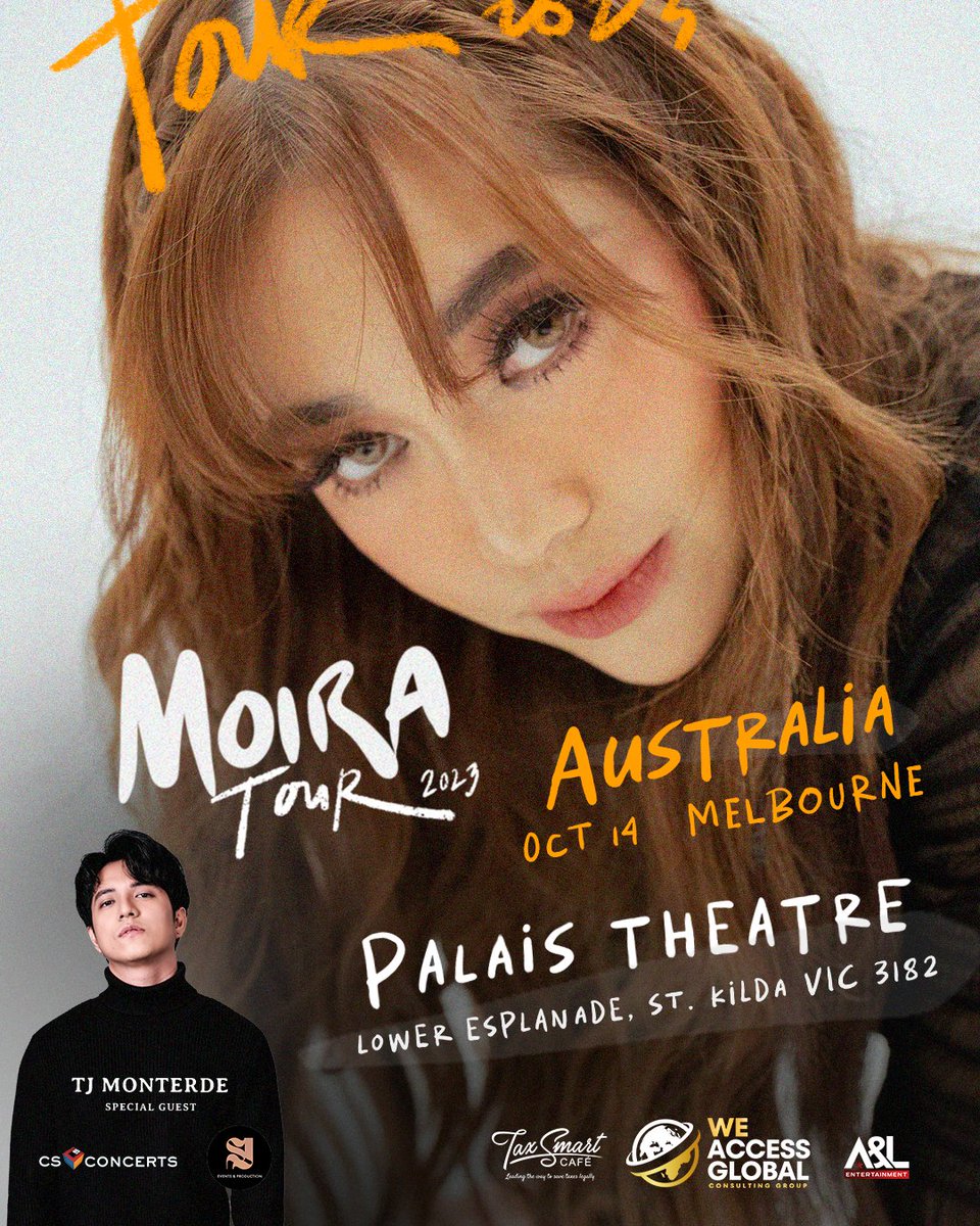 cornerstone_ofc's tweet photo. It's going to be an amazing night in Melbourne with Moira! 🇦🇺
@moiradelatorre Live in Melbourne
October 14, 2023
Palais Theatre
Special guest: @tjmusicmonterde
For tix: https://t.co/jwSOasqYXb
#MoiraTour2023
#MoiraLiveInMelbourne
#CSconcerts https://t.co/1f55ncFnrD