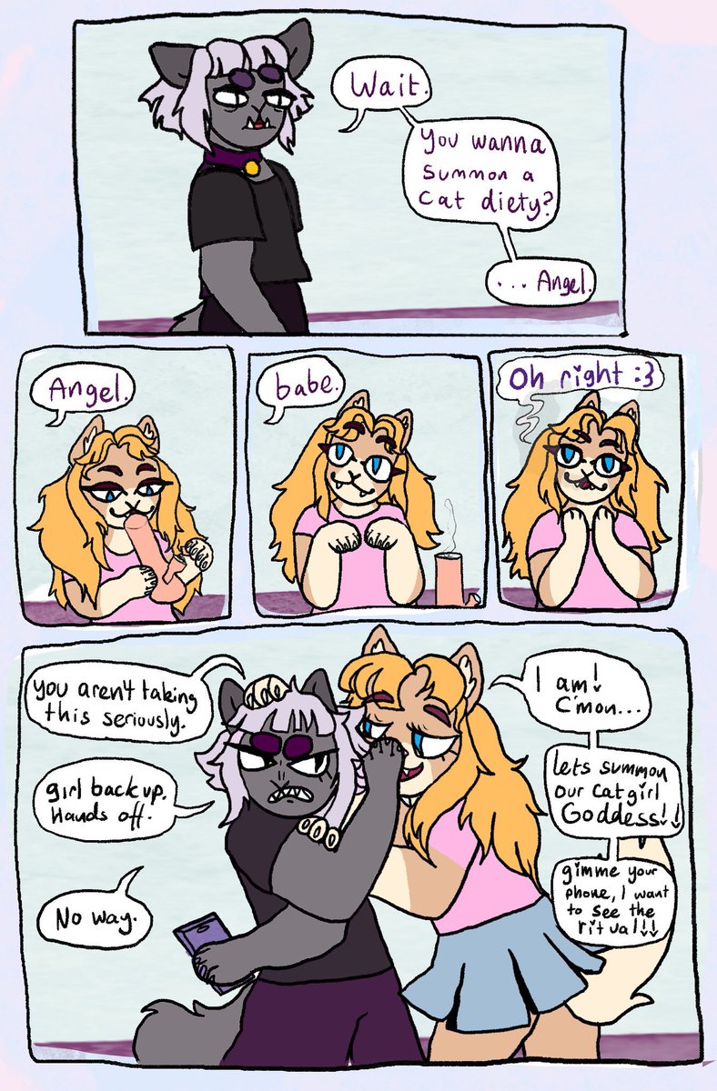 dogfan411's tweet photo. Catgirlcult comic :3 pages 1-3 https://t.co/bpZ8w15qgB