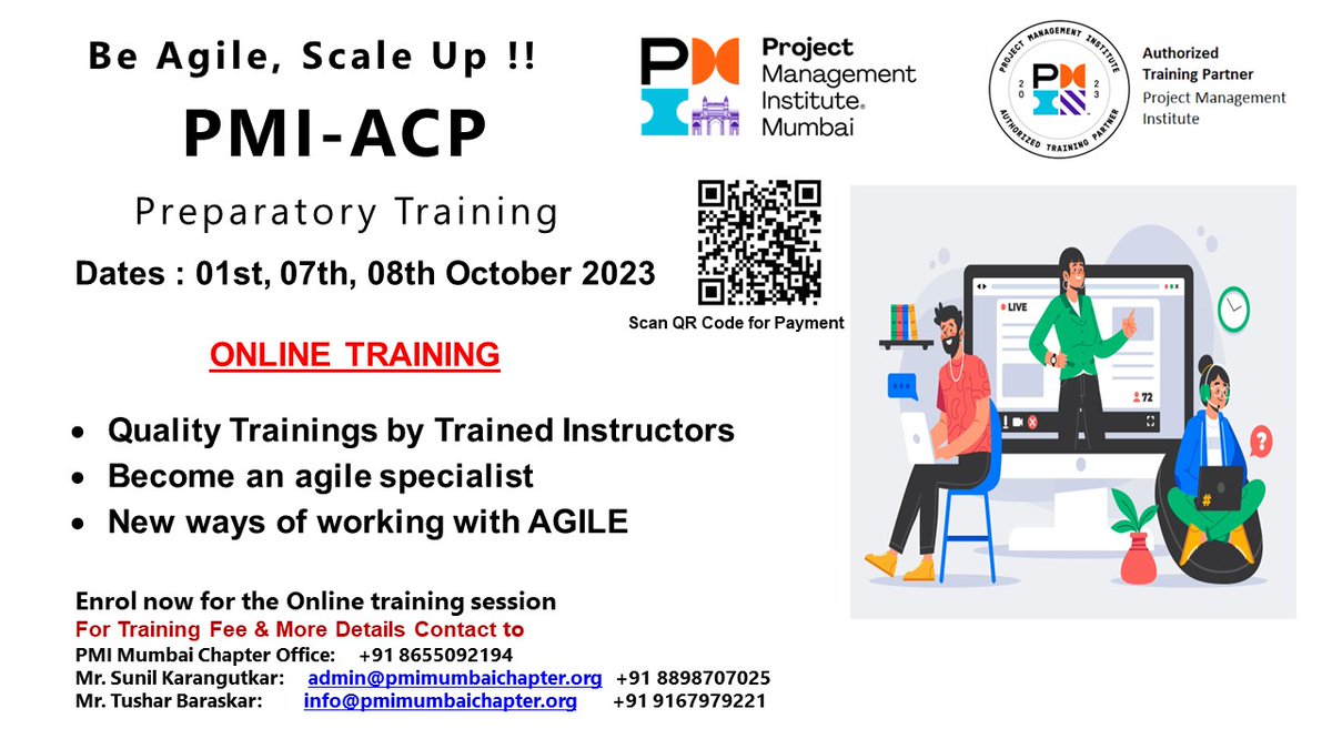 PMIMC's tweet photo. Register Now for Online PMI-ACP Training on 1st, 7th & 8th October 2023
For Registration & more details click on Below link
https://t.co/5W9EaIxcZj
#pmimumbaichapter #pmi #projectmanagementtraining #pmimumbai #projectmanagementcertification #training #f2ftraining https://t.co/rx3dxjCmdR