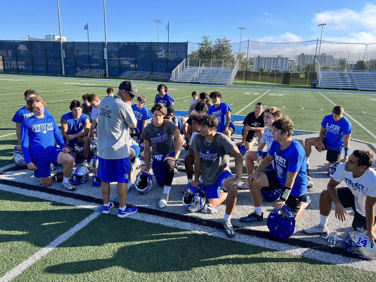 coach_hales's tweet photo. We had our first @TORREYFOOTBALL #ThursdayCoachTalk of the season with Special Teams coordinator @RobGrasso2 sharing his football journey and WHY he coaches. All about building relationships and loving the game! #OurTime #Heart #Different #Brotherhood #TorreyPride https://t.co/hNUxJYDUvq