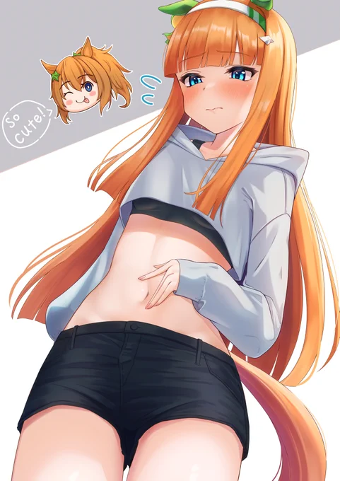 タイキに薦められてへそ出しのお洋服を着てみたスズカさん#ウマ娘 