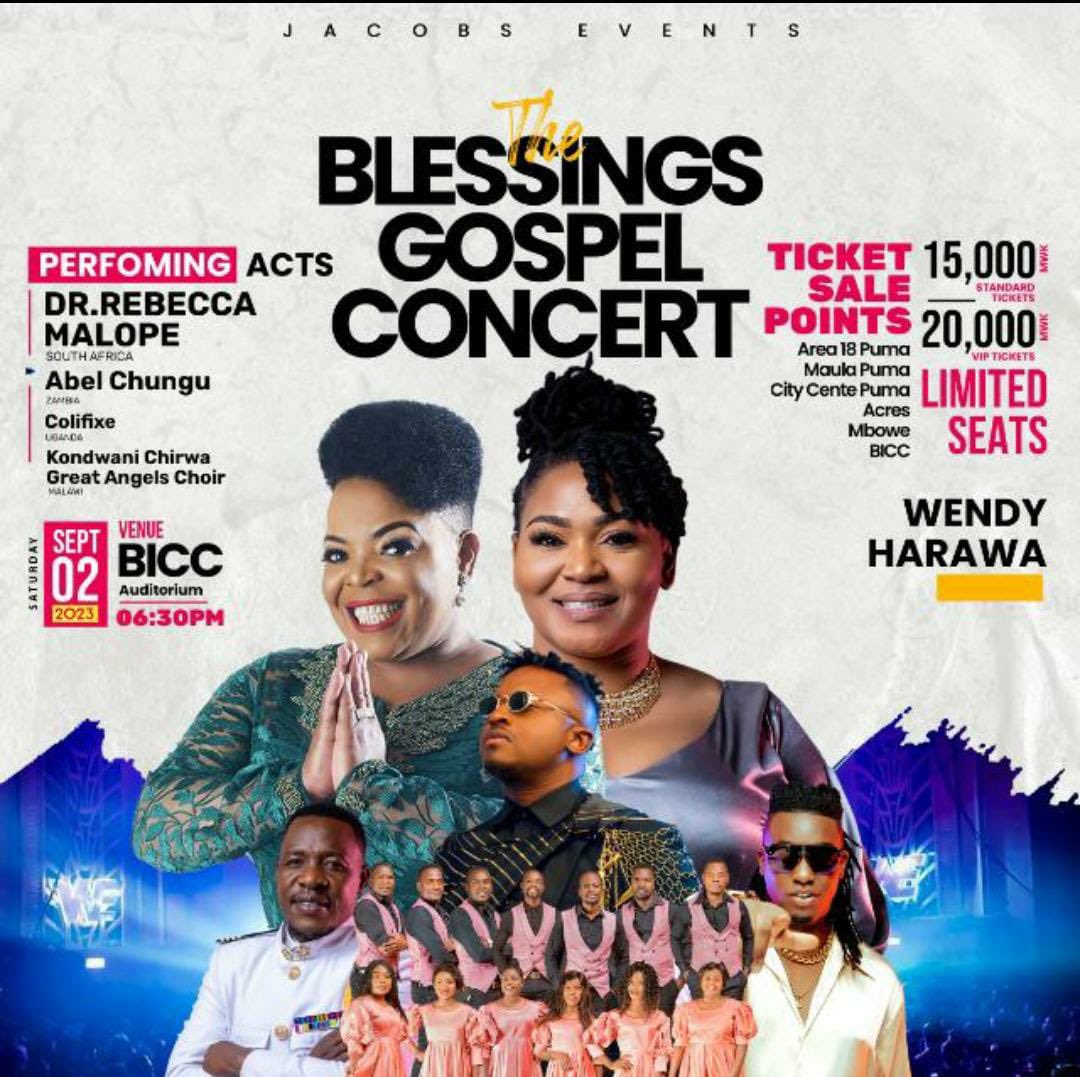 LadyBezo's tweet image. Catch us in Malawi Pipo......
Feel free 2 tag along for The Blessings Gospel Concert with the Queen @wendyharawa @rebeccamalope @AbelChungu @Colifixe 15k &amp;amp; 20k #BICC