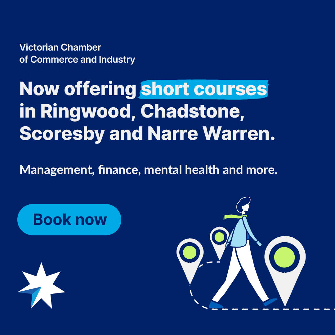 We are excited to now offer a range of in-person courses across Ringwood, Chadstone, Scoresby and Narre Warren. Our training courses are designed for business success across areas of management, finance, mental health and more. View our courses here: bit.ly/47wANo1